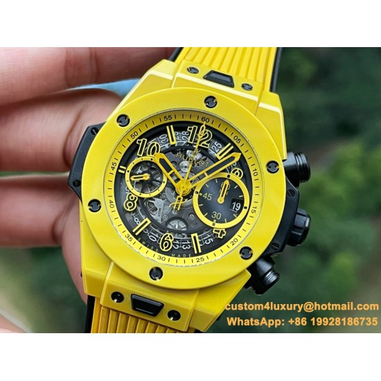Big Bang Unico 42mm Yellow Magic Ceramic/RU Skeleton Dial BBF A1280