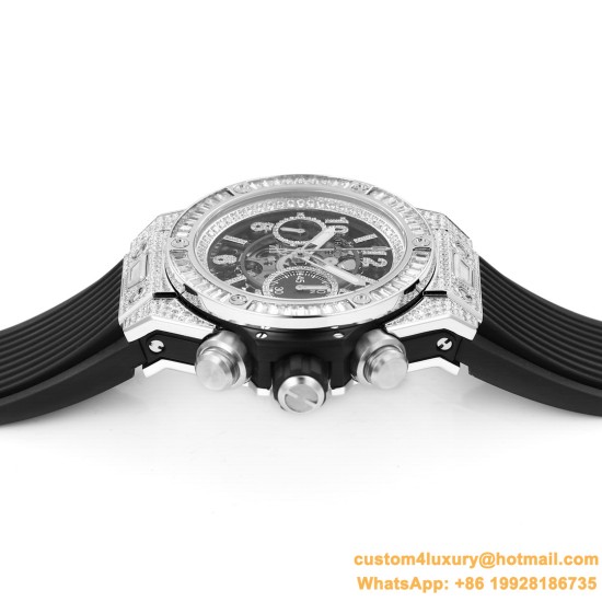 Big Bang Unico 44mm Gems Bezel Titanium/SS/Diams Rubber BBF A1280