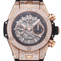 Big Bang Unico 44mm Diams Bezel Titanium/RG/Diams Rubber BBF A1280