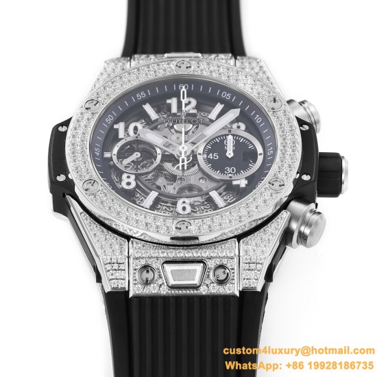 Big Bang Unico 44mm Diams Bezel Titanium/SS/Diams Rubber BBF A1280