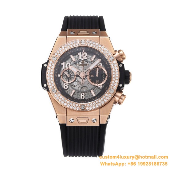 Big Bang Unico 44mm Diams Bezel Titanium/RG Rubber BBF A1280