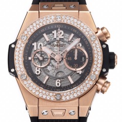 Big Bang Unico 44mm Diams Bezel Titanium/RG Rubber BBF A1280