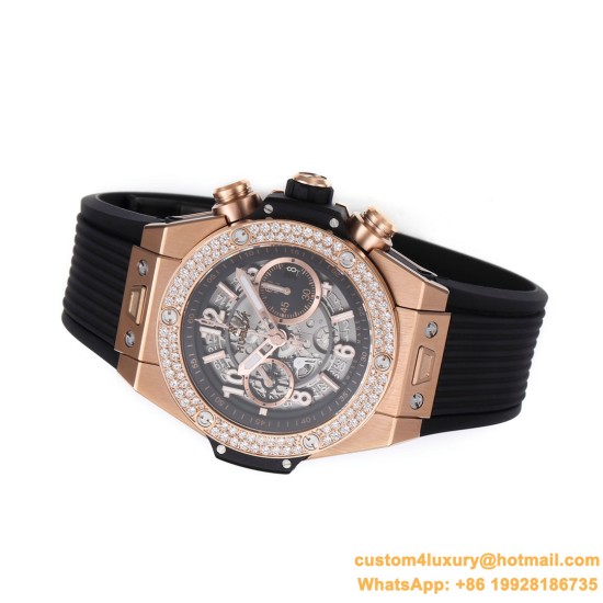 Big Bang Unico 44mm Diams Bezel Titanium/RG Rubber BBF A1280