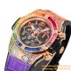 Big Bang Unico 44mm Rainbow Gems Bezel Titanium/SS/Diams Rubber BBF A1280