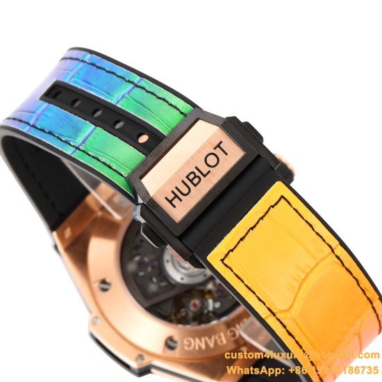 Big Bang Unico 44mm Rainbow Gems Bezel Titanium/SS/Diams Rubber BBF A1280