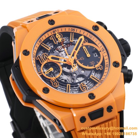 Big Bang Unico 42mm Orange Magic Ceramic/RU Skeleton Dial BBF A1280