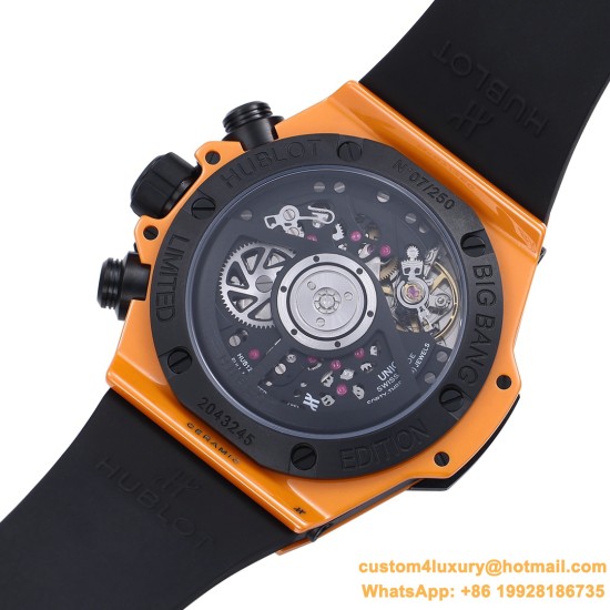 Big Bang Unico 42mm Orange Magic Ceramic/RU Skeleton Dial BBF A1280