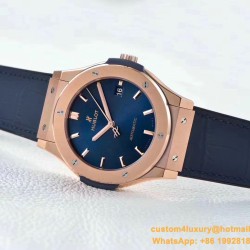 Hublot - Classic Fusion Bang 45mm RG/LE/RU Blue WWF A2892 Mod