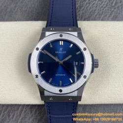 Hublot - Classic Fusion Bang 45mm TI/LE/RU Blue WWF A2892 Mod