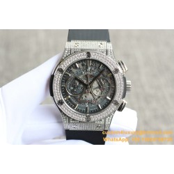 Hublot - Classic Fusion 43mm Diamonds SS/RU Skeleton TAF HUB1143