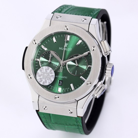 Hublot - Fusion Bang 43mm Chrono SS/LE Green  TAF A7750 Secs @ 3