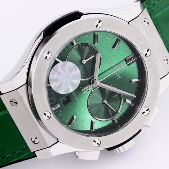 Hublot - Fusion Bang 43mm Chrono SS/LE Green  TAF A7750 Secs @ 3