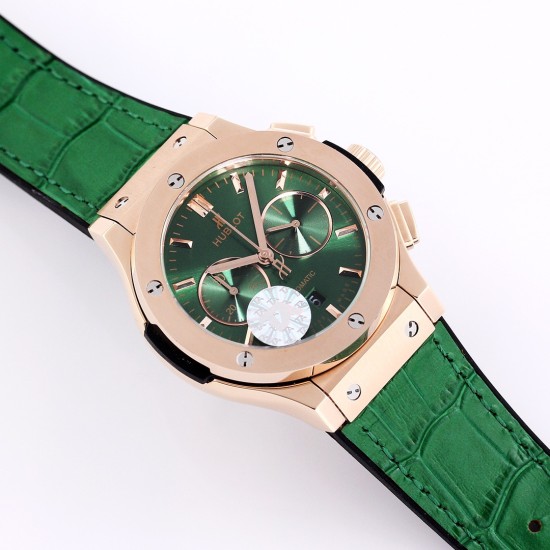 Hublot - Fusion Bang 43mm Chrono RG/LE Green TAF A7750 Secs @ 3