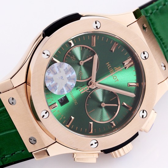 Hublot - Fusion Bang 43mm Chrono RG/LE Green TAF A7750 Secs @ 3