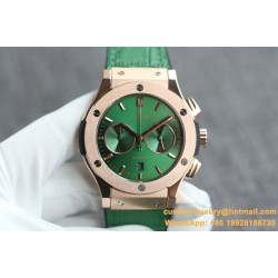 Hublot - Classic Fusion Bang 43mm Chrono RG/LE Green TAF A7750 Secs @ 3