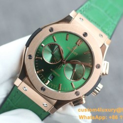 Hublot - Classic Fusion Bang 43mm Chrono RG/LE Green TAF A7750 Secs @ 3