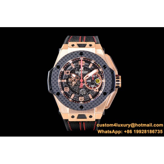 Hublot-King Power 703.OM.1138.NR.FMI11 48mm RG/Car/RU Black Dial V6F HUB4100