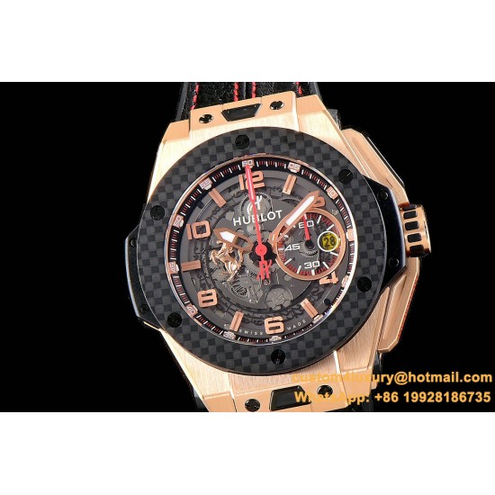 Hublot-King Power 703.OM.1138.NR.FMI11 48mm RG/Car/RU Black Dial V6F HUB4100