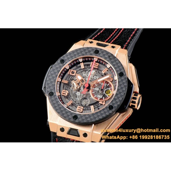 Hublot-King Power 703.OM.1138.NR.FMI11 48mm RG/Car/RU Black Dial V6F HUB4100