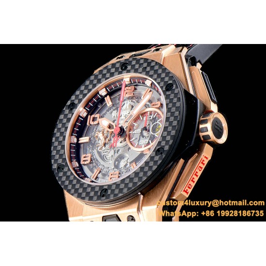 Hublot-King Power 703.OM.1138.NR.FMI11 48mm RG/Car/RU Black Dial V6F HUB4100