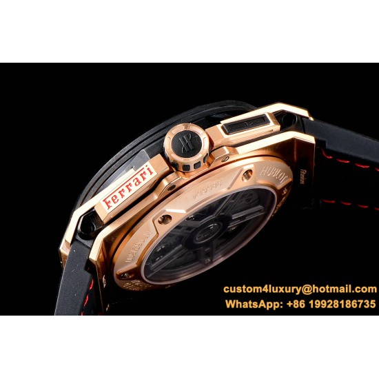 Hublot-King Power 703.OM.1138.NR.FMI11 48mm RG/Car/RU Black Dial V6F HUB4100