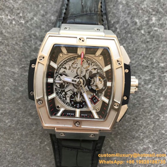 Spirit of Big Bang Chrono 45mm TI/LE Skeleton Dial BBF A7750 Mod