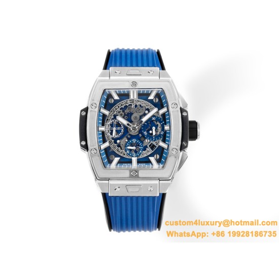 Spirit of Big Bang Chrono 42mm TI/RU Blue Skeleton Dial MSF A7750 Mod