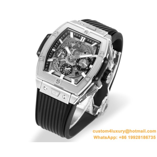 Spirit of Big Bang Chrono 42mm TI/RU Black Skeleton Dial MSF A7750 Mod