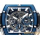Spirit of Big Bang Chrono 42mm TI/RU Blue Skeleton Dial MSF A7750 Mod
