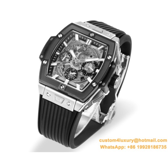 Spirit of Big Bang Chrono 42mm TI/RU Black Skeleton Dial MSF A7750 Mod