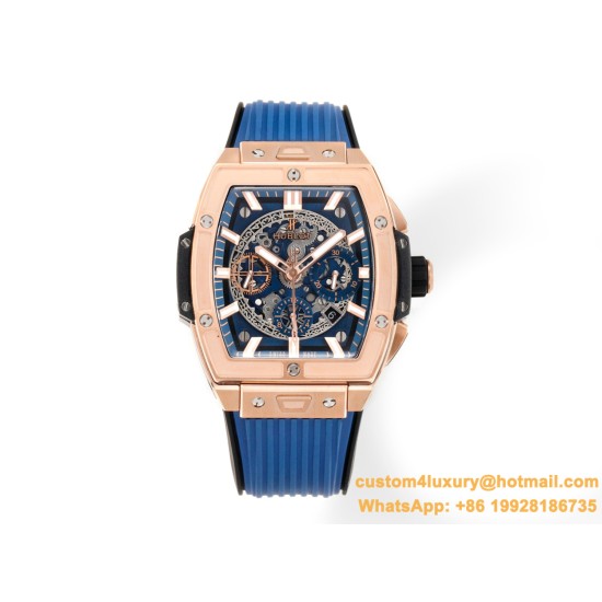 Spirit of Big Bang Chrono 42mm TI/RU Blue Skeleton Dial MSF A7750 Mod