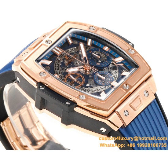 Spirit of Big Bang Chrono 42mm TI/RU Blue Skeleton Dial MSF A7750 Mod
