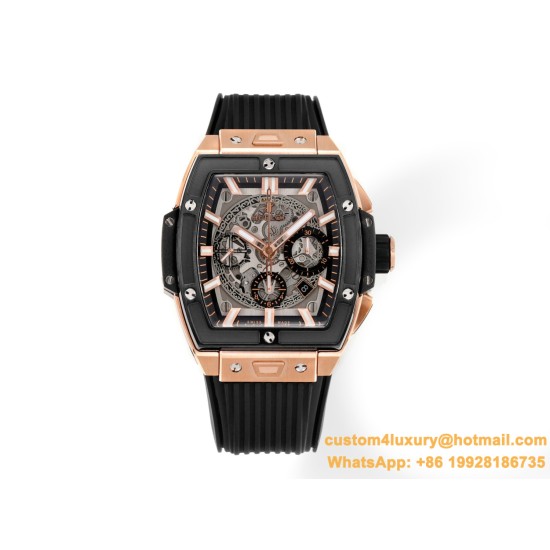 Spirit of Big Bang Chrono 42mm TI/RU Black Skeleton Dial MSF A7750 Mod
