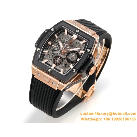 Spirit of Big Bang Chrono 42mm TI/RU Black Skeleton Dial MSF A7750 Mod