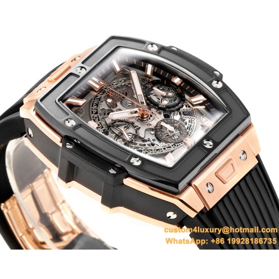 Spirit of Big Bang Chrono 42mm TI/RU Black Skeleton Dial MSF A7750 Mod