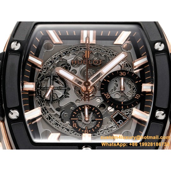 Spirit of Big Bang Chrono 42mm TI/RU Black Skeleton Dial MSF A7750 Mod