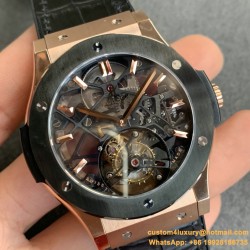 Hublot - Classic Fusion Skeleton Tourbillon 45mm CER RG/LE/RU JBF