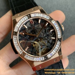 Hublot - Classic Fusion Skeleton Tourbillon 45mm DIAM RG/LE/RU JBF