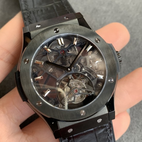Hublot - Classic Fusion Skeleton Tourbillon 45mm CER DLC/LE/RU JBF