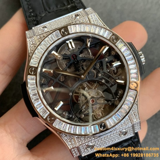 Hublot - Classic Fusion Skeleton Tourbillon 45mm DIAM SS-DIAM/LE/RU JBF