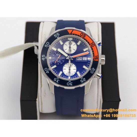 IWC - Aquatimer Chronograph IW376711 Blue/Orange Bezel Blue Dial SS/RU IWSF A7750