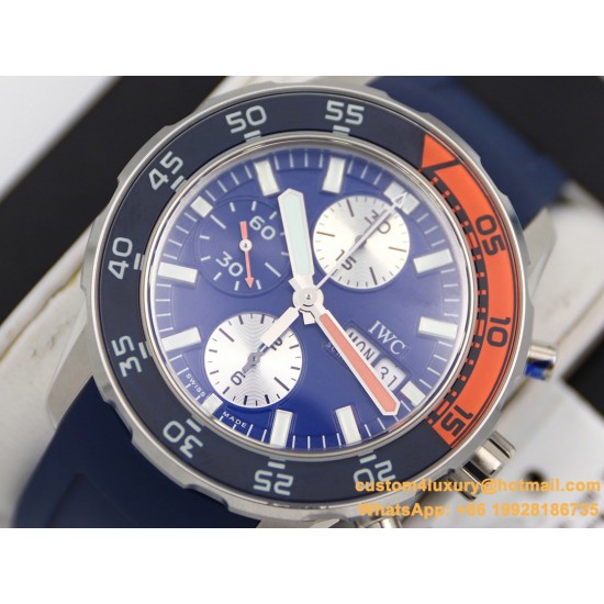IWC - Aquatimer Chronograph IW376711 Blue/Orange Bezel Blue Dial SS/RU IWSF A7750