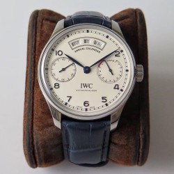 IWC - Portugieser Annual Cal IW503502 44mm SS/LE Wht/Bl ZF A52850