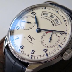 IWC - Portugieser Annual Cal IW503502 44mm SS/LE Wht/Bl ZF A52850