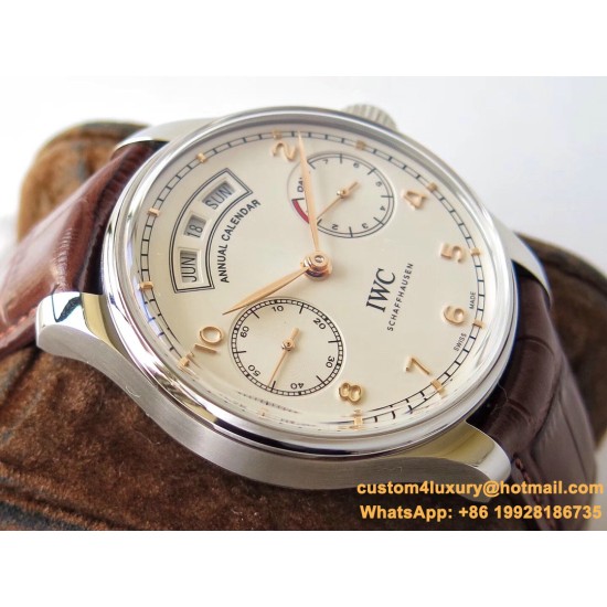 IWC - Portugieser Annual Cal IW503502 44mm SS/LE Wht/R ZF A52850