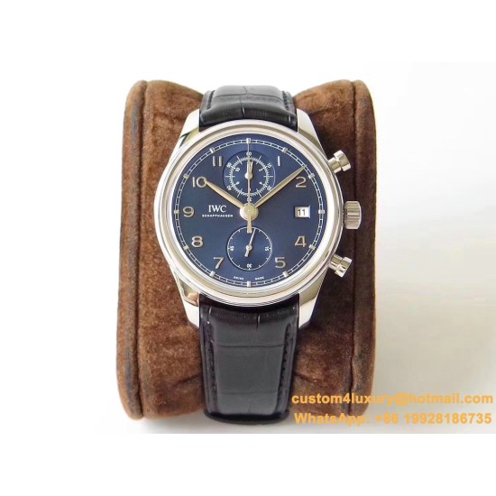 IWC - Portugieser Chronograph Classic 42mm SS/LE Blue ZF A7750