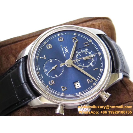 IWC - Portugieser Chronograph Classic 42mm SS/LE Blue ZF A7750