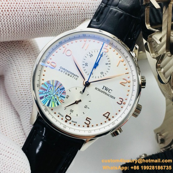 Portuguese Chrono 40mm SS/LE White/Num TWF A7750