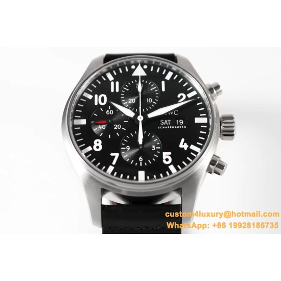 Pilot Chronograph Ref.3777 43mm SS/LE Black ZF A7750
