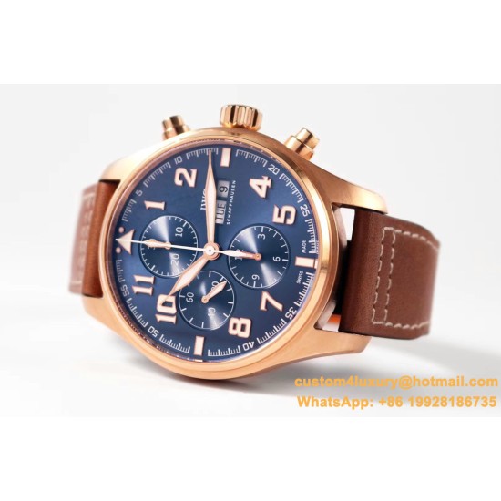 IWC - Pilot Chrono "Le Petit" 377721 43mm RG/LE Blue ZF A7750